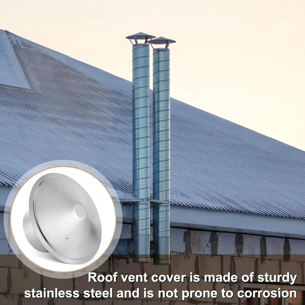 6 Inch Cone Top Chimney Cap Stainless Steel Cone Cap with Screen Chimney Protection Outside Roof Silver Fireplace Screen Protection Exterior Stove Pipe Topper for Vent Flue Family Kitchen Cooking