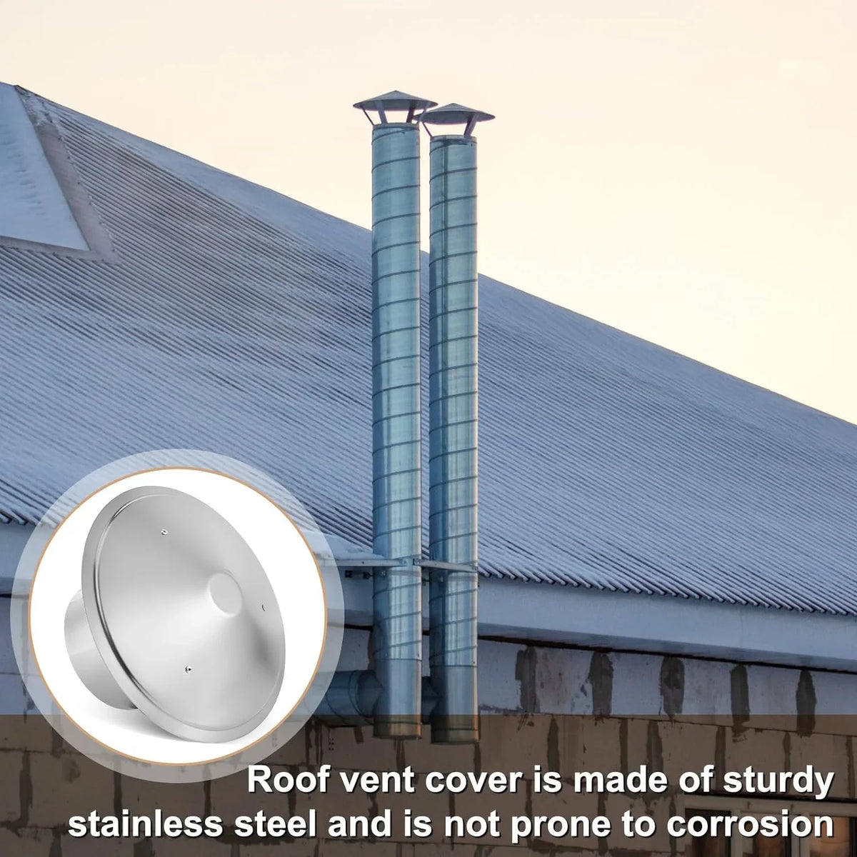 6 Inch Cone Top Chimney Cap Stainless Steel Cone Cap with Screen Chimney Protection Outside Roof Silver Fireplace Screen Protection Exterior Stove Pipe Topper for Vent Flue Family Kitchen Cooking