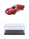 Diecast Car w/Display Case - 1966 Ford GT-40 MK II Le Mans #3, Red - Shelby Collectibles SC406R - 1/18 scale Diecast Car