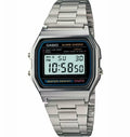 Casio Men's Classic Digital Stainless Steel Watch, with Alarm and Stopwatch, and Auto Calender Features, with a Adjustable Clasp Lock, Water Resistant