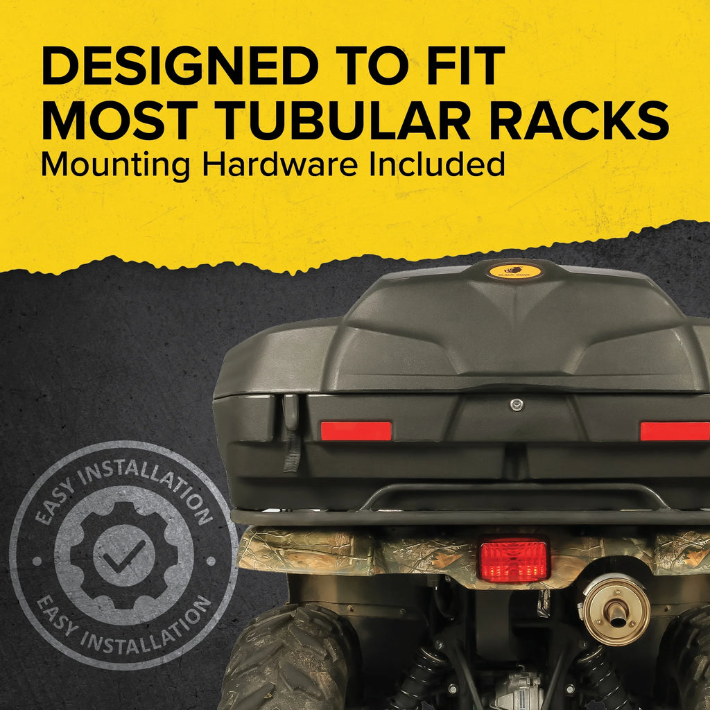 Camco Black Boar ATV/UTV Rear Storage Box and Lounger | Features a Lockable Water-Resistant Storage Box, an Impact-Resistant Design, and a Soft Comfortable Seat Cushion (66010)