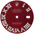 Diamond Roman Numeral Red Dial to Fit DateJust Rolex 36mm Quick Set 1/2 CT.