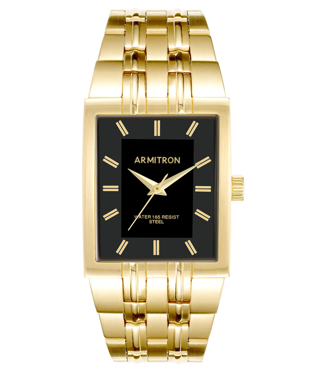 Armitron Mens Dress Watch with Gold Tone Metal Band