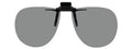 Polarized Clip-on Flip-up Plastic Sunglasses - Aviator - 58mm Wide X 52mm High (134mm Wide) - Polarized Grey Lenses