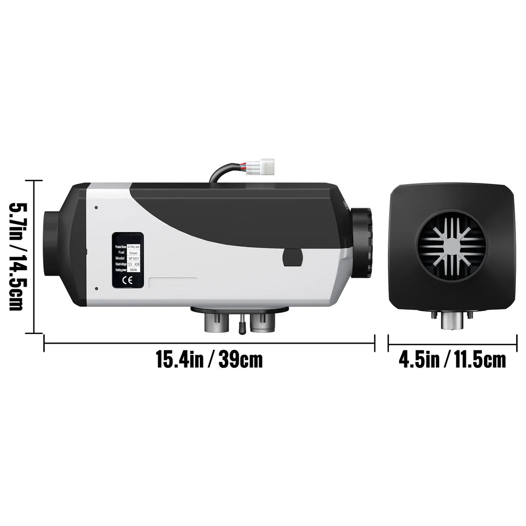SKYSHALO 5KW Diesel Air Heater 10L Tank Diesel Heater 12V Diesel Parking Heater Muffler with LCD Thermostat and Remote Control for RV Bus Trailer Motorhomes and Ship