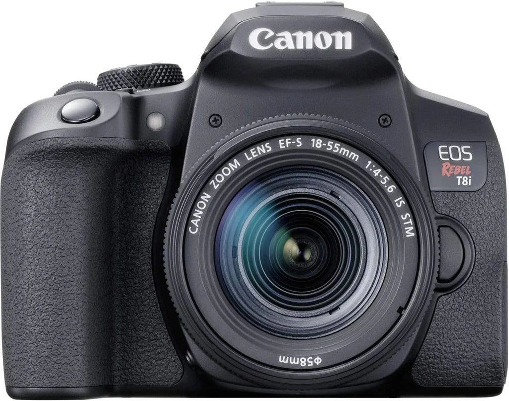 Camera Bundle for Canon EOS Rebel T8i DSLR Camera with EF-S 18-55mm f/4-5.6 IS STM Lens and Accessories Kit (64GB, Hand Grip Tripod, Flash, and More)