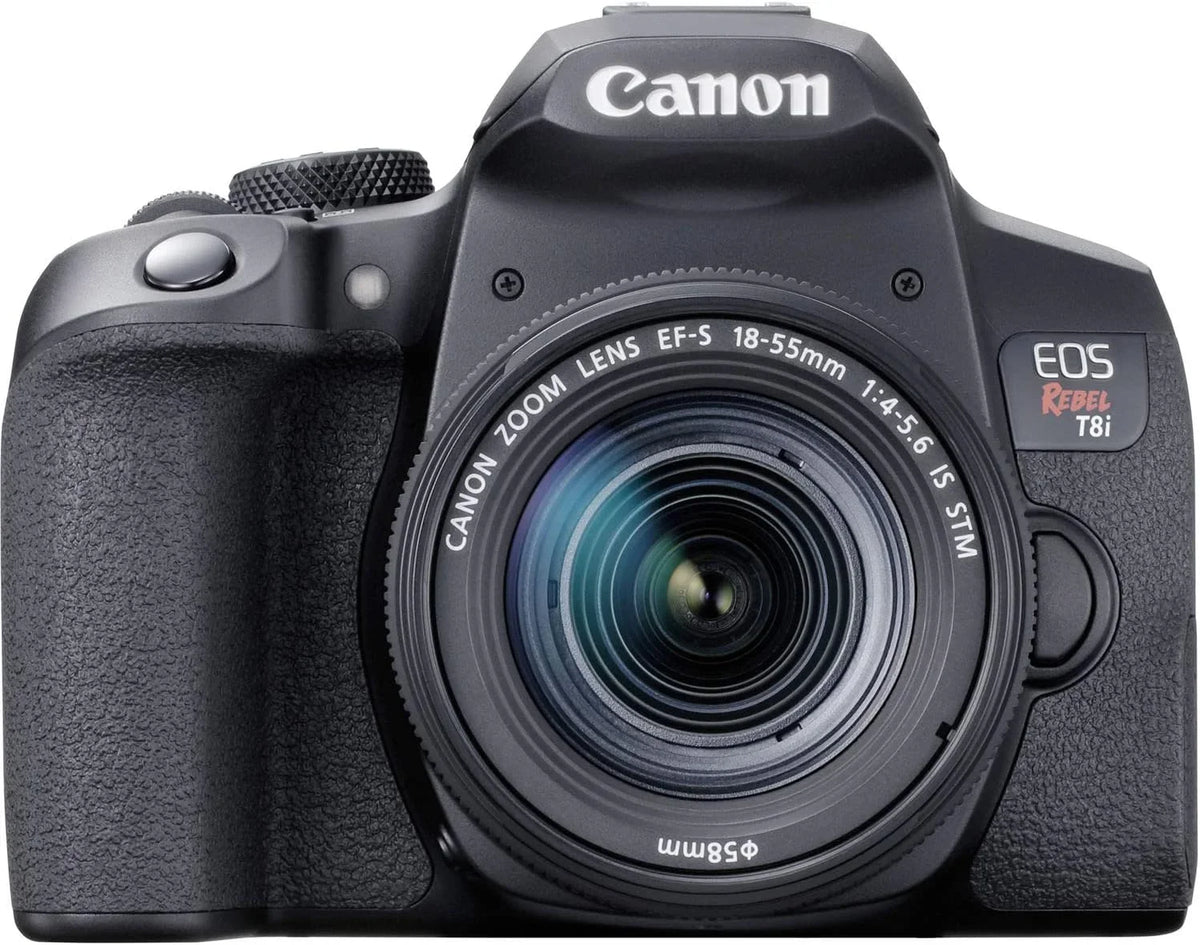 Camera Bundle for Canon EOS Rebel T8i DSLR Camera with EF-S 18-55mm f/4-5.6 IS STM Lens and Accessories Kit (64GB, Hand Grip Tripod, Flash, and More)