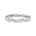 Haus of Brilliance .925 Sterling Silver 1 3/4 Cttw Womens Round cut Box Clasp Diamond Wave and X Link Tennis (I-J Color, I3 Clarity) - 7"