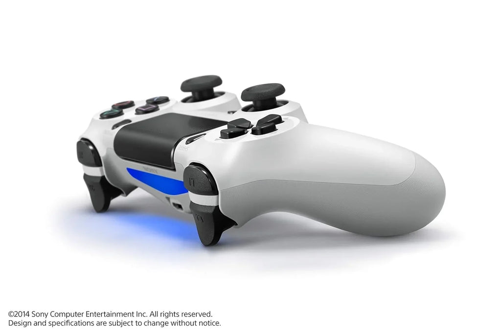 DualShock PlayStation 4 Wireless Controller - White Blue - Like New With Earbuds Bundle BOLT AXTION