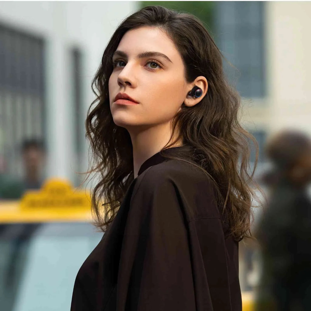 UrbanX True Wireless Bluetooth Earbuds + Charging Case, Black, Dual Connect, IPX5 Water Resistance, Bluetooth 5.2 Connection, Balanced, Bass Boost Compatible with Lenovo Tab 4 10 Plus