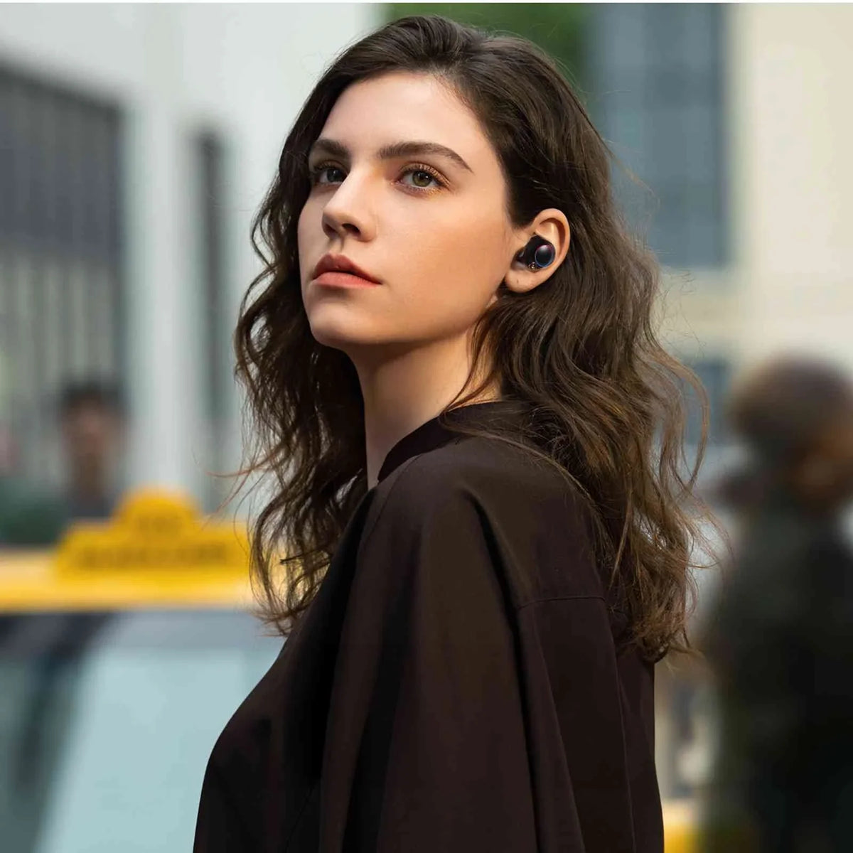 UrbanX True Wireless Bluetooth Earbuds + Charging Case, Black, Dual Connect, IPX5 Water Resistance, Bluetooth 5.2 Connection, Balanced, Bass Boost Compatible with Lenovo Tab 4 10 Plus