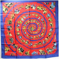 Pre-Owned Hermes Silk Scarf Muffler CARROSSERIE (Spiral Carriage) Red x Blue HERMES Women's (Good)