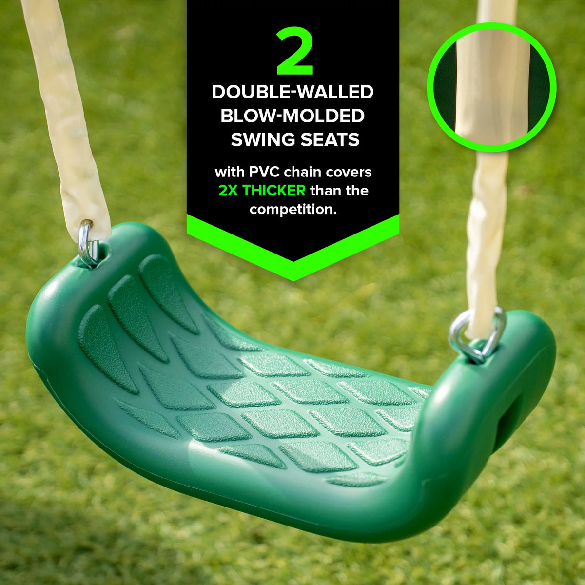 Sportspower Super Saucer Metal Swing Set with Padded Saucer Swing, Lifetime Warranty on Blow Molded Slide, and BONUS Anchor Kit