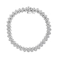 .925 Sterling Silver 1/2 Cttw Diamond Miracle Set "S" Link Tennis - (J-K Color, I2-I3 Clarity) - Size 7.50