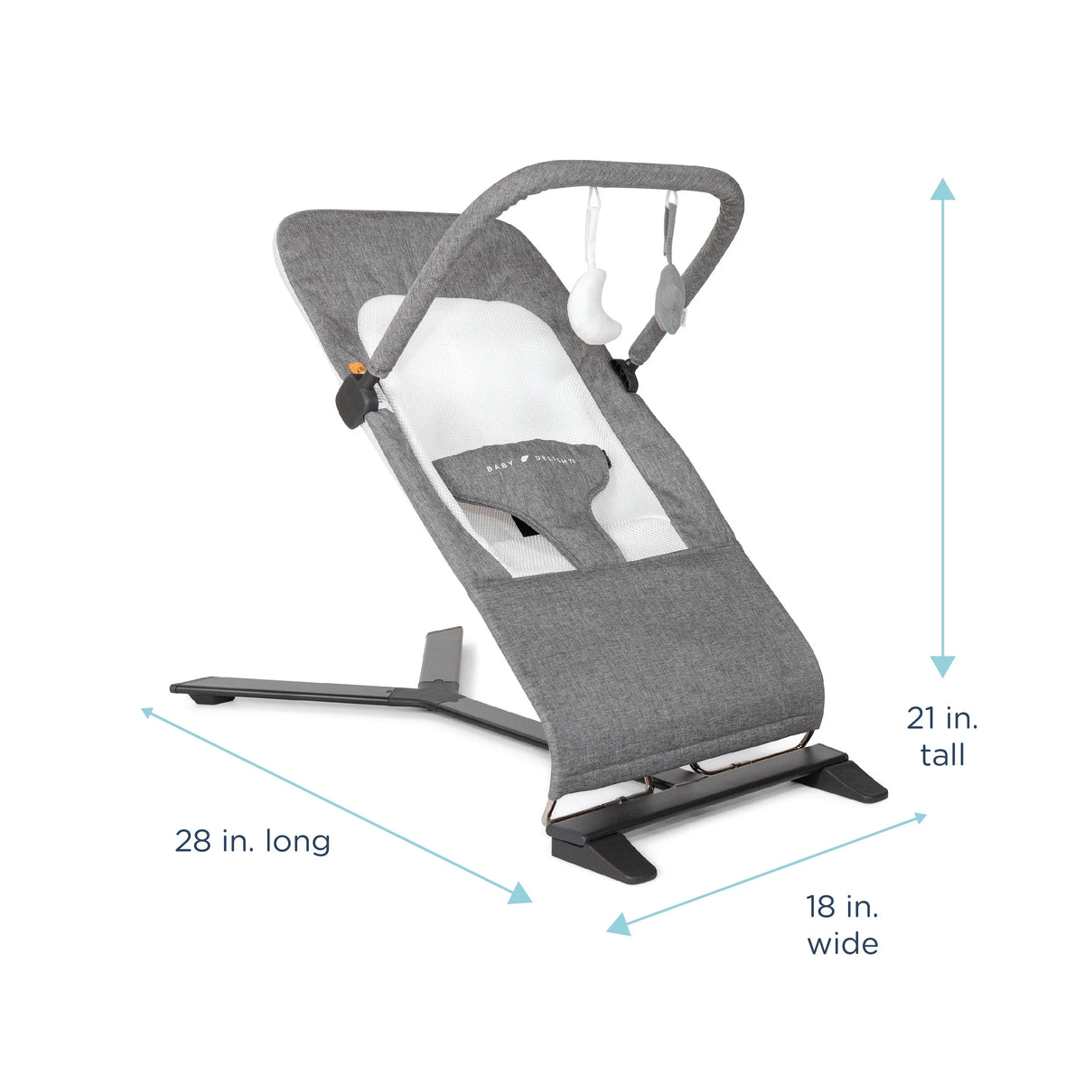 Baby Delight Alpine Deluxe Portable Baby Bouncer, for Infants 0-6 Months, Charcoal Tweed