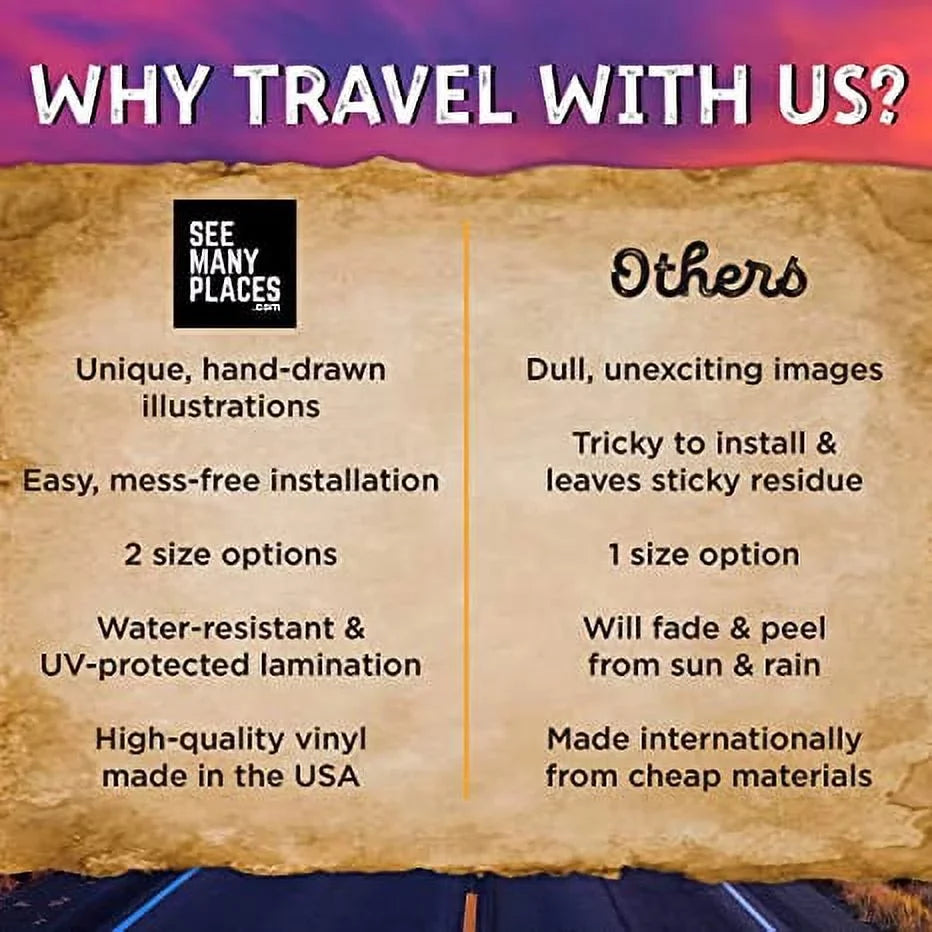 RV State Sticker Travel of The United States, Travel Trailer Camper Accessories