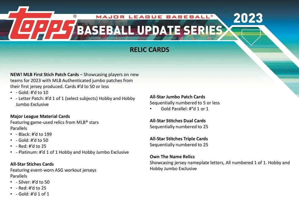 MLB Topps 2023 Update Series Baseball Trading Card HOBBY Box