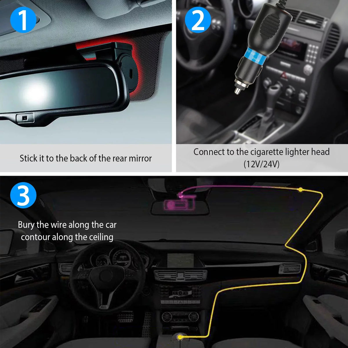170° WiFi Dash Cam iMounTEK 1080P HD Car DVR Camera Recorder with G-sensor App Wifi Looping Recording 11.2ft Cigarette Lighter Cable