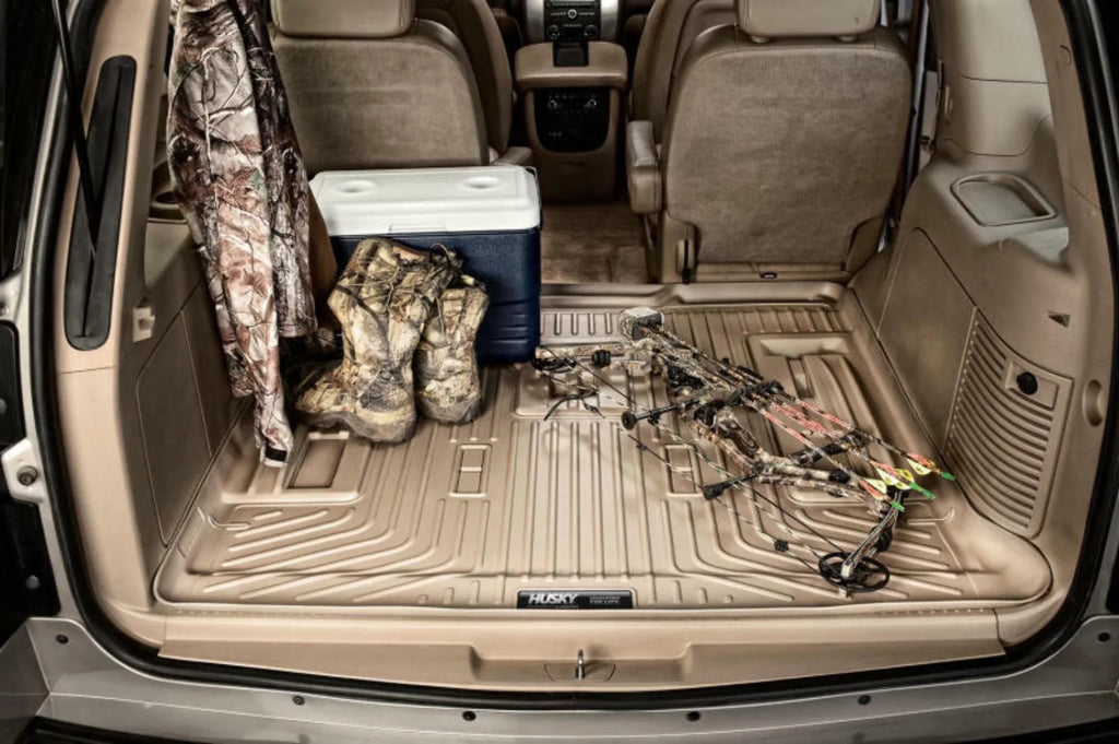 Husky by RealTruck Weatherbeater Series Cargo Liner Black Compatible with 12-19 Toyota Highlander; Compatible with to back of 2nd row Seats over foldered 3rd row Seats