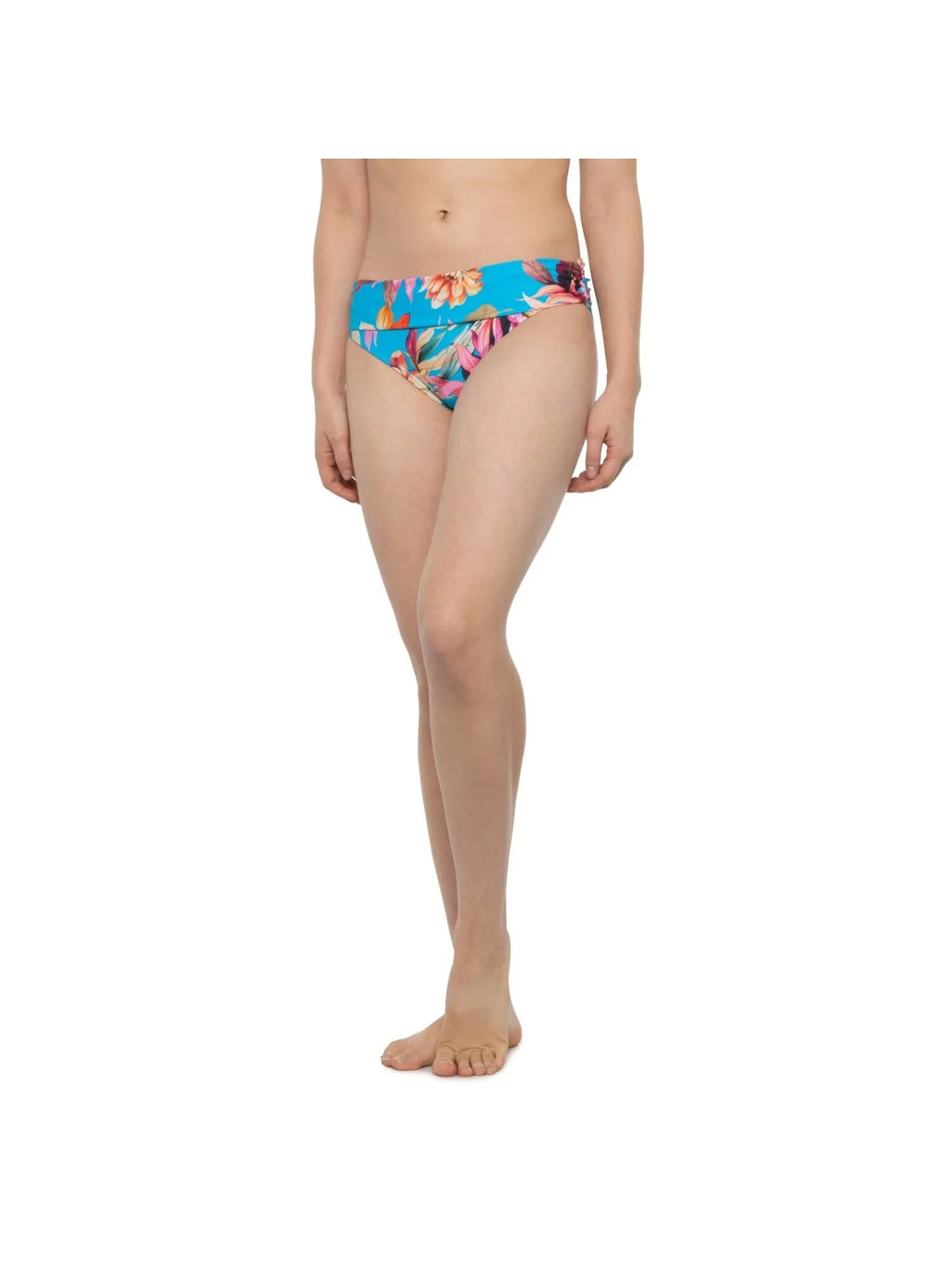 LA BLANCA Women's Blue Floral Stretch Moderate Wrap Shirred Hipster Swimsuit Bottom 2