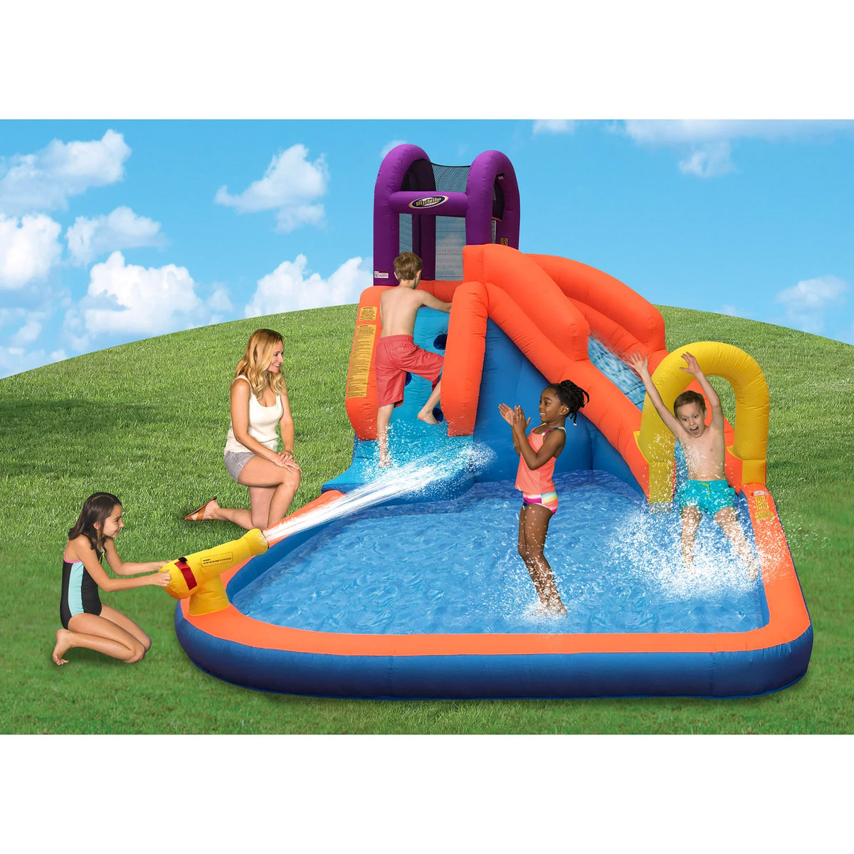 Magic Time International Tornado Water Park & COMFY FLOATS Float, Blue 2 Pk