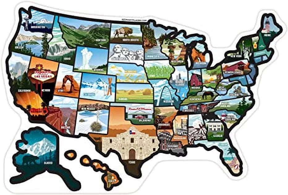 RV State Sticker Travel of The United States, Travel Trailer Camper Accessories