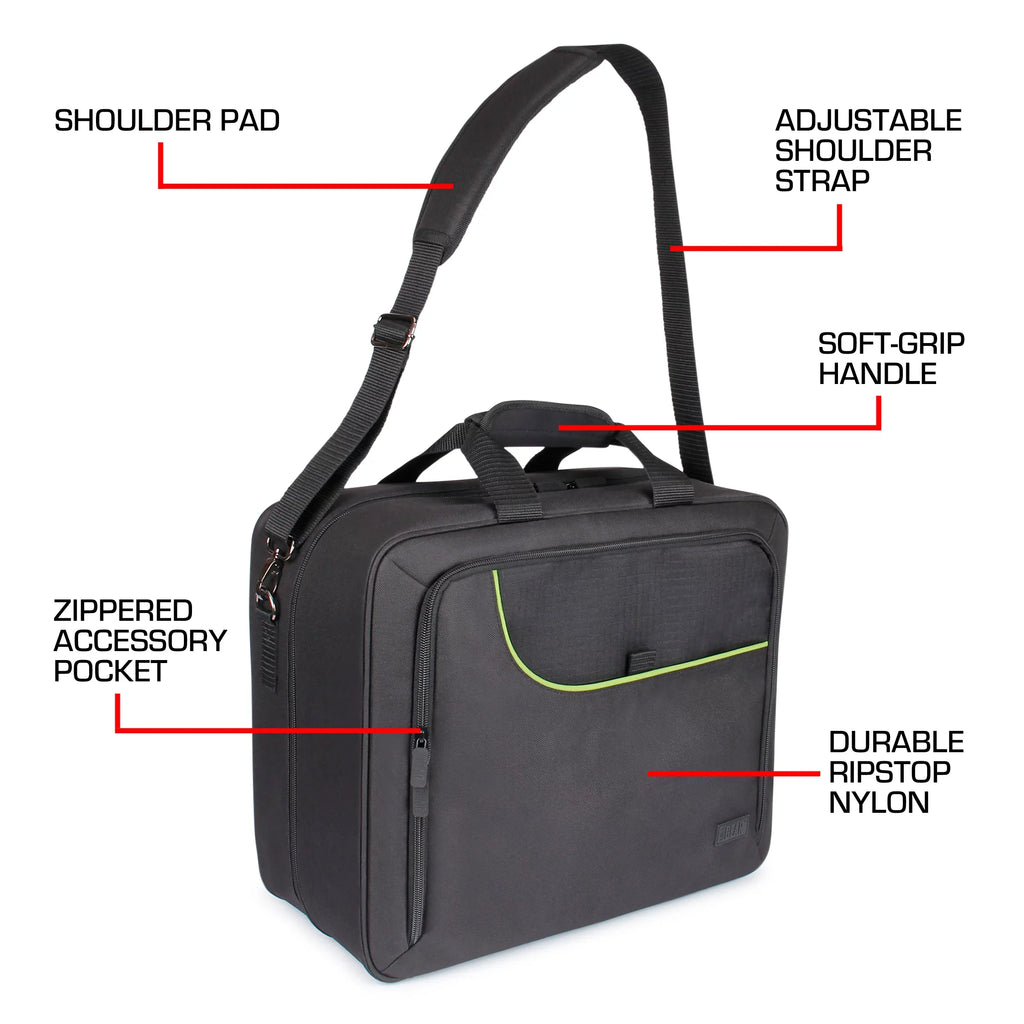 GEAR Xbox Series X Carrying Case - Xbox Series X Travel Case Compatible with Xbox Series X Console & Xbox Series S - Customizable Interior for Xbox Controllers & More Gaming Accessories (Green)