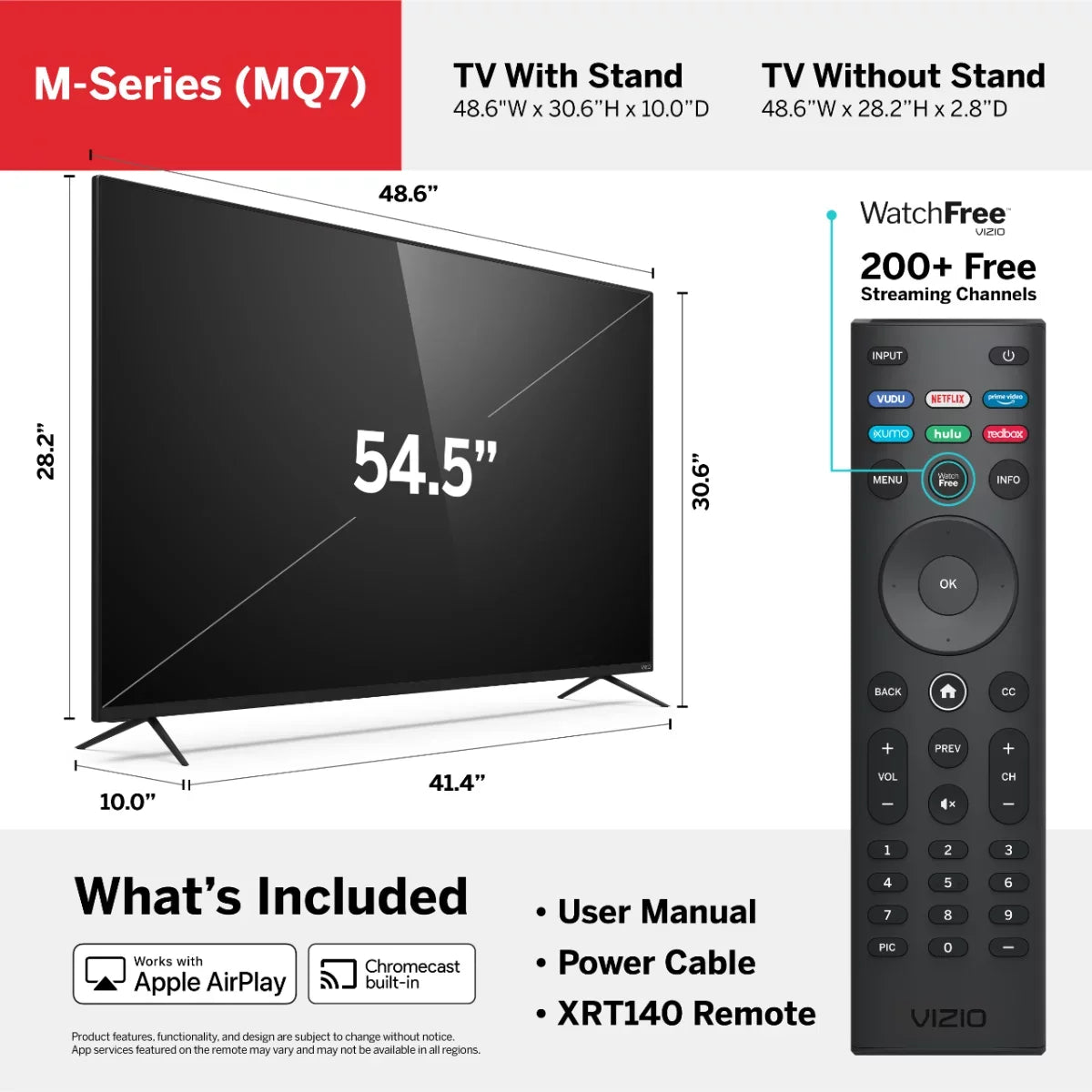 VIZIO 55" Class 4K UHD Quantum Smartcast Smart TV HDR M-Series M55Q7-H1