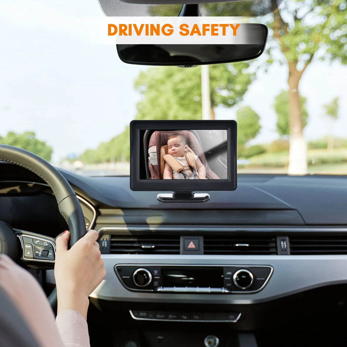 moobody Baby Car Monitor 720P Monitor Camera for Baby Rear Facing Seat 4.3 Inch Car Seat Mirror Display 150° Wide View Night Vision Baby Car Mirror Camera Easy Installation