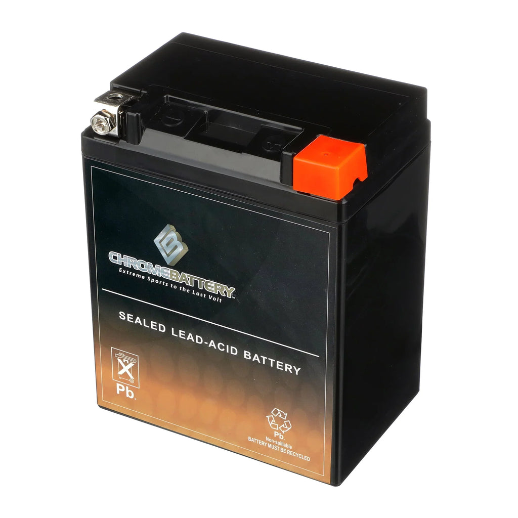 Chrome Battery YTX14AHL-BS (14AHL-BS 12 Volt,12 Ah, 210 CCA) Snowmobile Battery for Arctic Cat Pantera 1993