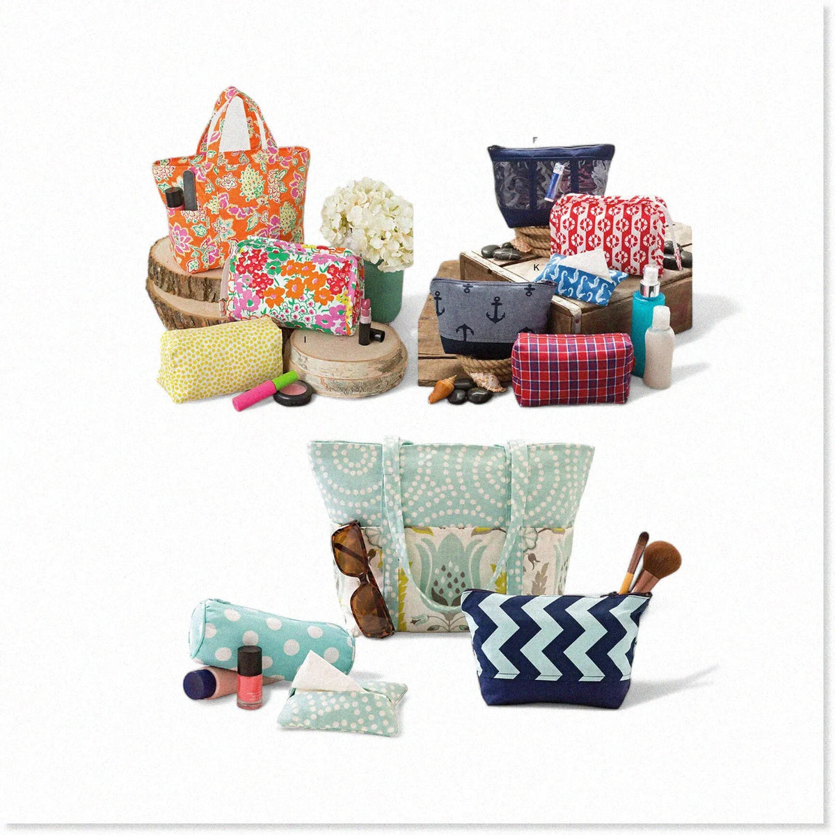 Cosmetic Couture Carryall - Chic Sewing Pattern Tote Bag, Versatile & Stylish, Code 9310, One Size, White