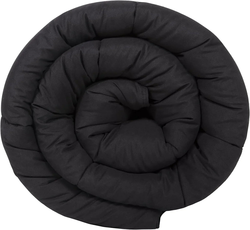Chezmoi Collection All Season California King Size Down Alternative Comforter - Plush Microfiber Fill - Box Stitch Quilted - Duvet Insert with Corner Tabs (Cal King, Black)