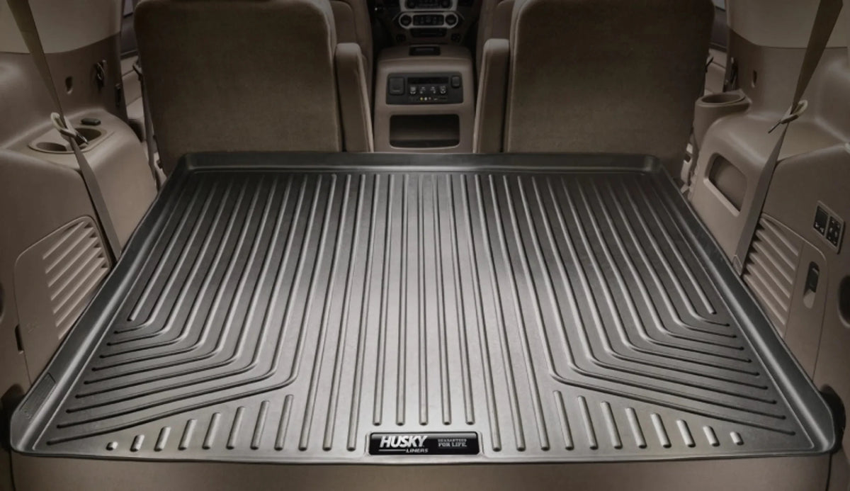 Husky by RealTruck Weatherbeater Series Cargo Liner Black Compatible with 12-19 Toyota Highlander; Compatible with to back of 2nd row Seats over foldered 3rd row Seats