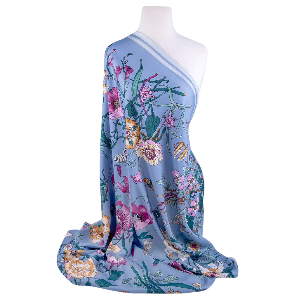 STP GOODS Evening Shawl and Wrap for Women Botany Lilac Silk Shawl 51x51'' (130 * 130 cm) Travel Scarf Tops Fashion Shawl for Wedding