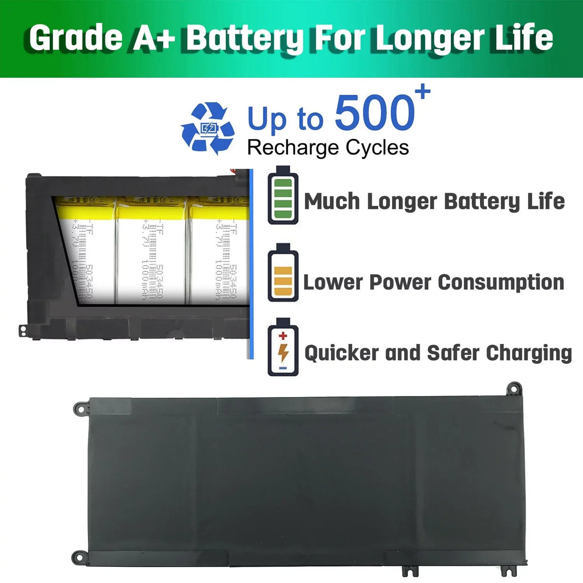 Laptop Battery For DELL INSPIRON 17 7773 7577 7778 56WH J9NH2 33YDH