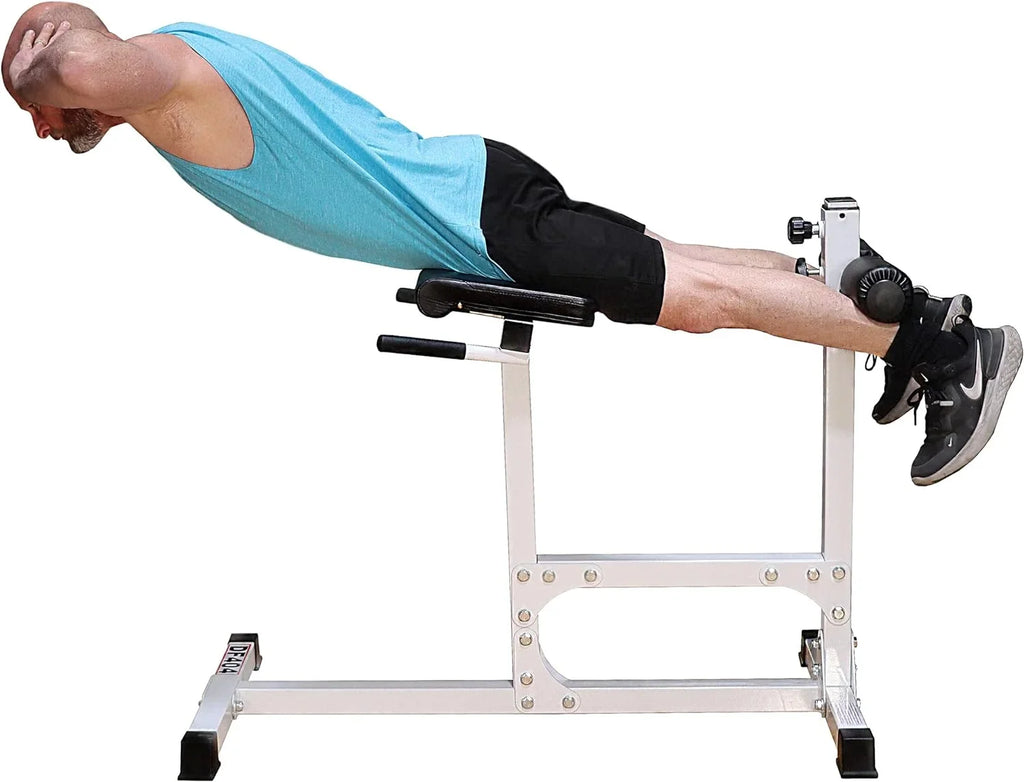 DF404 Hyperextension Bench Chair – 400 LBS Capacity – Fully Adjustable Hyper Extension Back Exercise Fitness Station For Strength Training By