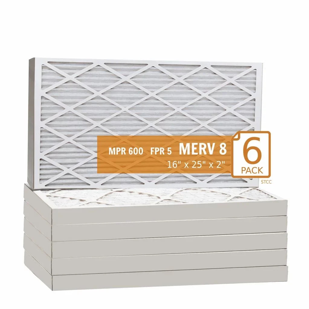 16x25x2 Purolator / Air Guard Pleated Air Filter - MERV 8 (6 Pack)