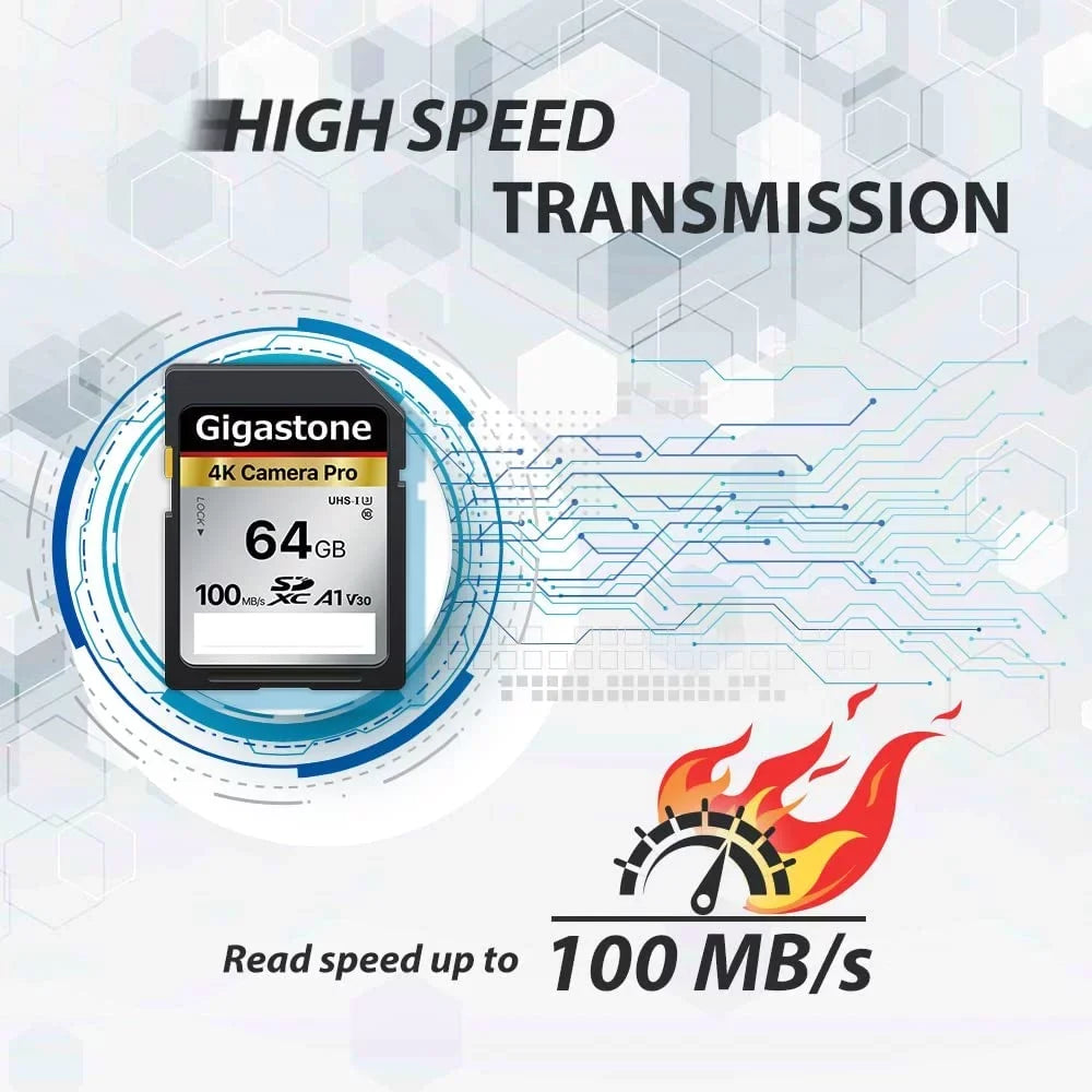 Gigastone 64GB 5-Pack SD Card V30 SDXC Memory Card High Speed 4K Ultra HD UHD Video Compatible with Canon Nikon Sony Pentax Kodak Olympus Panasonic Digital Camera, with 5 Mini Cases-GS-SD-64GB-2-5PK-B