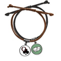 Happiness Queen Club Q Poker Rope Hand Chain Leather Money Wristband