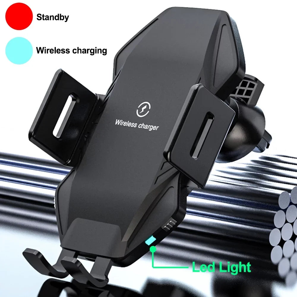 Wireless Car Charger, Saoqi 10W Smart Sensor Auto Clamping Air Vent Dashboard Windshield Car Phone Holder Mount, Compatible for iPhone, Samsung, Google, LG, etc