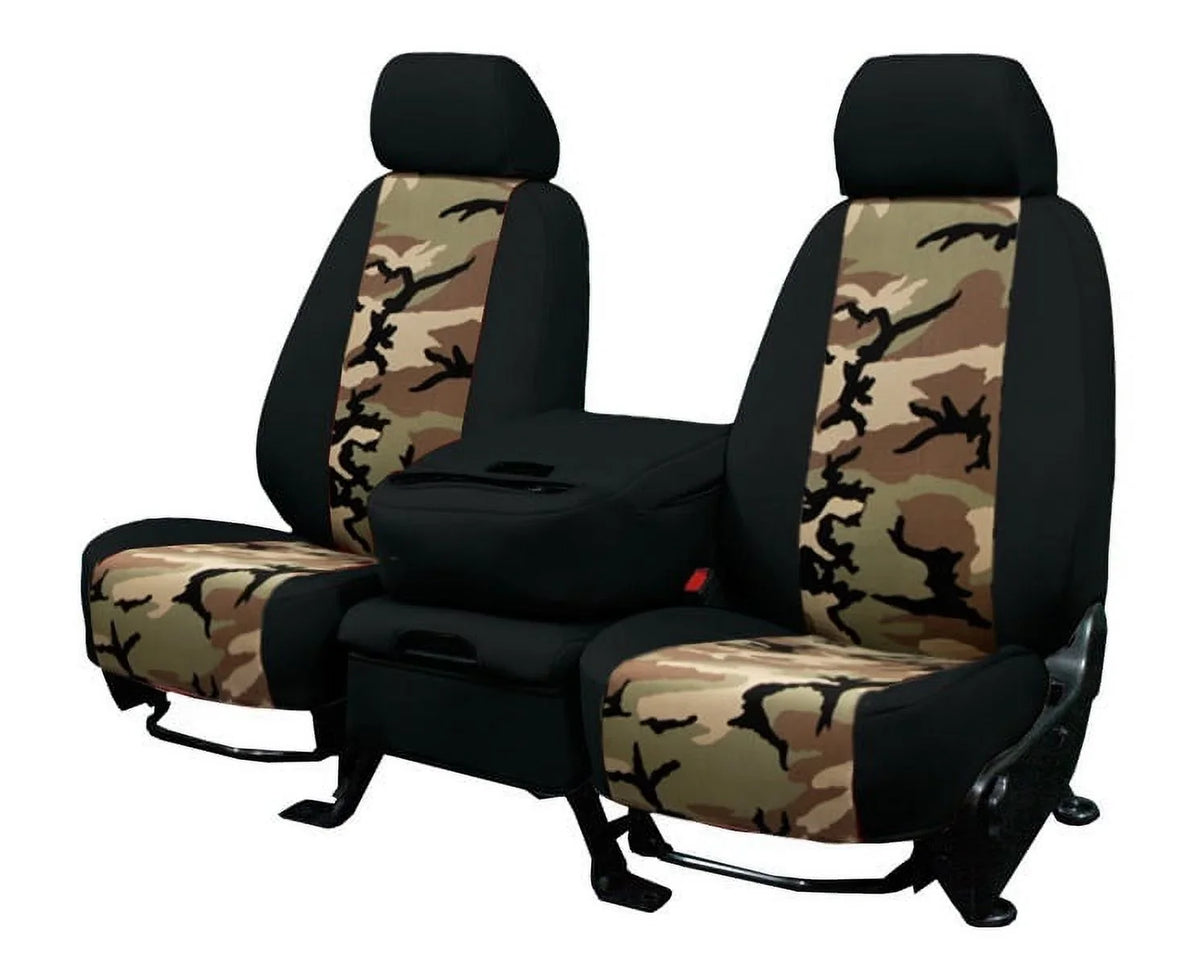 CalTrend Center 50/50 Split Bench Camo Seat Wrap for 1994-1997 Toyota Land Cruiser - TY120-92KS Retro Insert with Black Trim