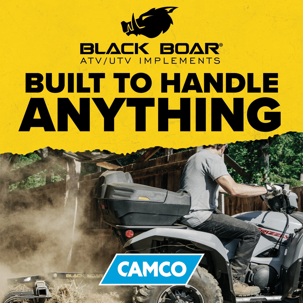 Camco Black Boar ATV/UTV Rear Storage Box and Lounger | Features a Lockable Water-Resistant Storage Box, an Impact-Resistant Design, and a Soft Comfortable Seat Cushion (66010)