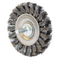 Weiler 3 1/4" Stem-Mounted Knot Wire Wheel 0.014" Steel Fill 1/4" Stem (2 Pack)